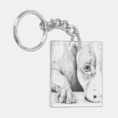 辛抱強く待つ（カスタマイズ可能） キーホルダー (正面左)