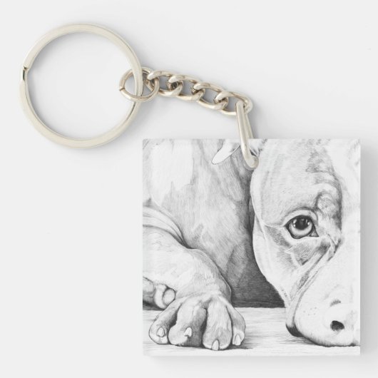 辛抱強く待つ（カスタマイズ可能） キーホルダー (正面)