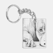 辛抱強く待つ(ハートピットブル) キーホルダー (正面左)