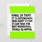 辛抱強く！素晴らしい出来事まであと少し ポストカード (正面/裏面)