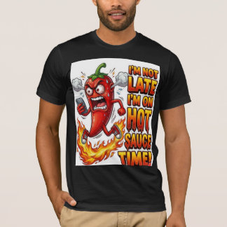 辛辣なソースの時間 面白Tシャツ | スパイシー唐辛子 Tシャツ