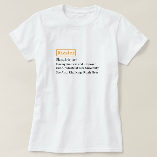 辞書おもしろい定義リズラー Tシャツ (デザイン正面)