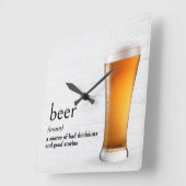 辞書のビール定義 スクエア壁時計 (傾斜)