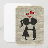 辞書のページに描かれた"I love you"のイラスト (正面/裏面)