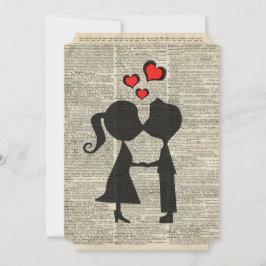 辞書のページに描かれた"I love you"のイラスト