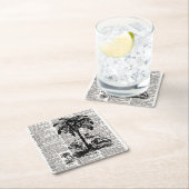 辞書の芸術のヤシの木 スクエアペーパーコースター (インサイチュ)