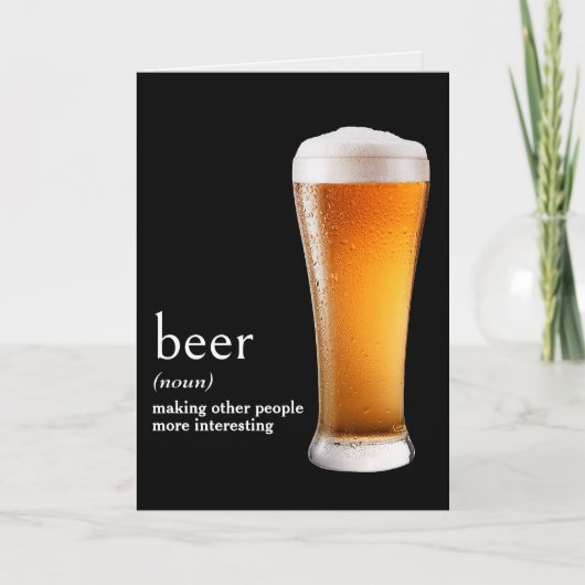 辞書の誕生日用ビール定義 カード (正面)