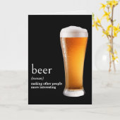 辞書の誕生日用ビール定義 カード (黄色い花)