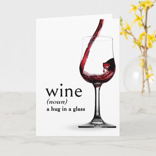 辞書の誕生日用WINEの定義 カード (黄色い花)