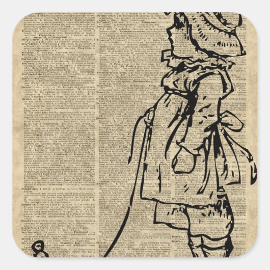 辞書ビクトリアンページの子 スクエアシール (正面)