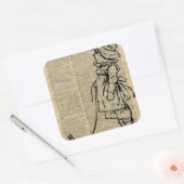 辞書ビクトリアンページの子 スクエアシール (封筒)