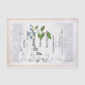 辞書フランスのページ文字ブルーフラワーデクページ 薄葉紙 (正面)