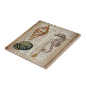 辞書プリントフランスのビーチ貝 タイル (側面)