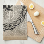 辞書プリントフランスの国ヴィンテージビー キッチンタオル (四つ折り)