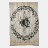 辞書プリントフランスの国ヴィンテージビー キッチンタオル (縦)