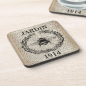 辞書プリントフランスの国ヴィンテージビー コースター (左側)
