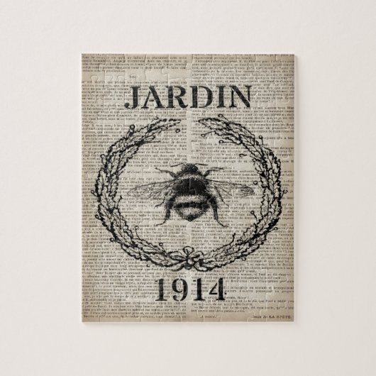 辞書プリントフランスの国ヴィンテージビー ジグソーパズル (縦)