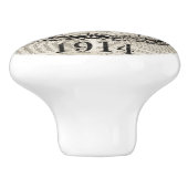 辞書プリントフランスの国ヴィンテージビー セラミックノブ (側面)