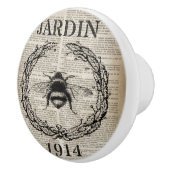 辞書プリントフランスの国ヴィンテージビー セラミックノブ (右)