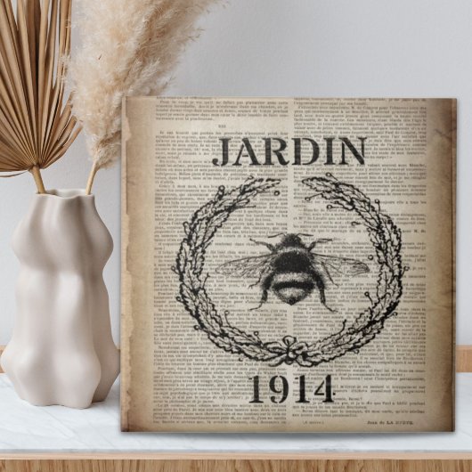 辞書プリントフランスの国ヴィンテージビー タイル