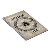 辞書プリントフランスの国ヴィンテージビー ノートブック (右側)