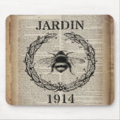 辞書プリントフランスの国ヴィンテージビー マウスパッド (正面)