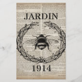 辞書プリントフランスの国ヴィンテージビー 便箋 (正面)