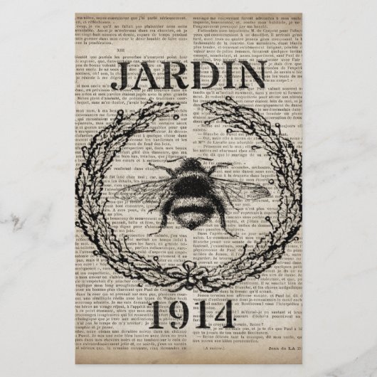 辞書プリントフランスの国ヴィンテージビー 便箋 (正面)