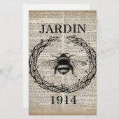 辞書プリントフランスの国ヴィンテージビー 便箋 (正面/裏面)