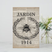 辞書プリントフランスの国ヴィンテージビー 便箋 (スタンド正面)