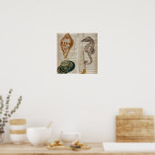 辞書プリントフランスの国ヴィンテージ貝殻 ポスター (キッチン)