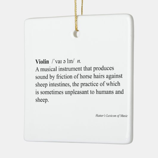 辞書ユーモアのある定義音楽 セラミックオーナメント (左)