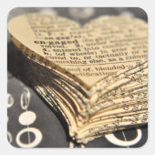 辞書婚約したハート スクエアシール (正面)