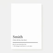 辞書定義ファミリ名とモットーカスタム ポストイット (正面)