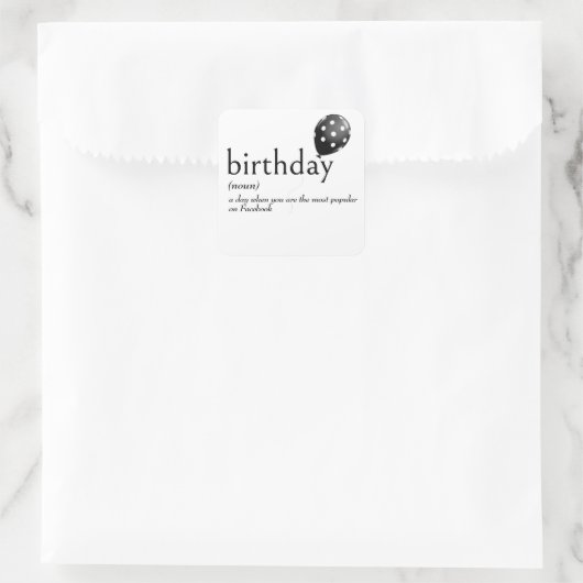 辞書定義誕生日 スクエアシール (バッグ)