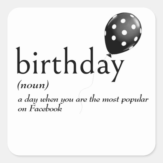 辞書定義誕生日 スクエアシール (正面)