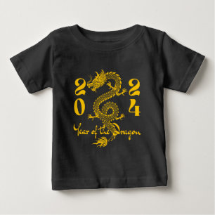 辰年のゴールド ベビーTシャツ