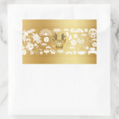 辰年ゴールデンドラゴン 長方形シール (バッグ)