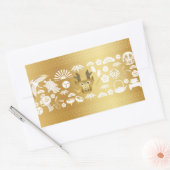 辰年ゴールデンドラゴン 長方形シール (封筒)