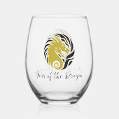 辰年デザインステムレスワイングラス ステムなしワイングラス (正面)