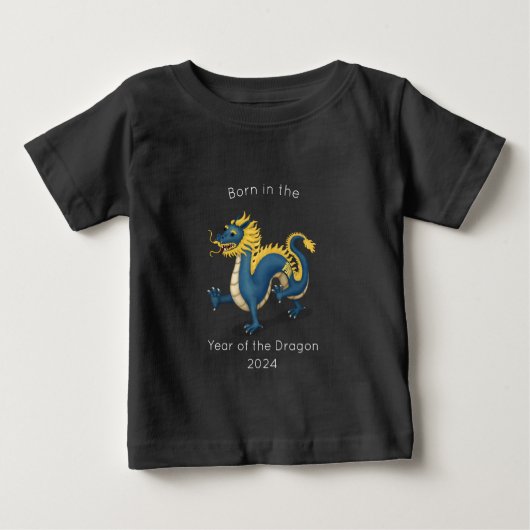 辰年ブラック ベビーTシャツ (正面)