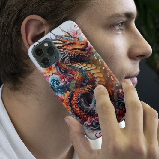 辰年レッドオレンジと白カスタム色 Case-Mate iPhoneケース