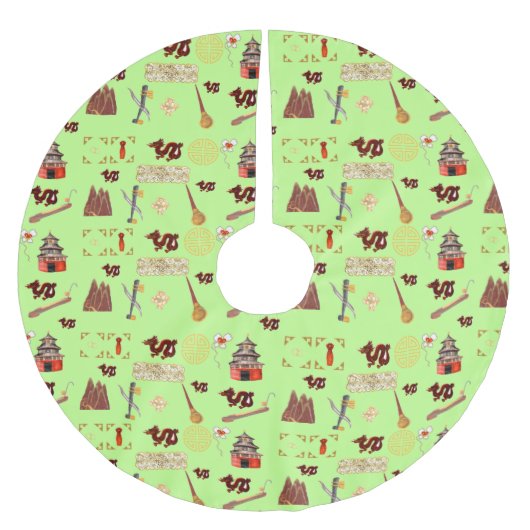 辰年中国ののお気に入りミュージックラック ブラッシュドポリエステルツリースカート (正面)