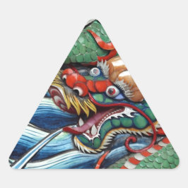 辰年中国のの神殿のドア 三角形シール