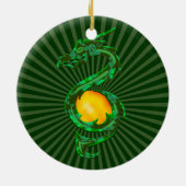 辰年中国のジェイドグリーン セラミックオーナメント (裏面)