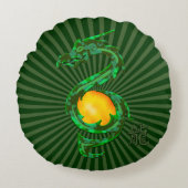 辰年中国のジェイドグリーン ラウンドクッション (正面)