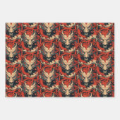 辰年中国のドラゴ数々のンズ色の ラッピングペーパーシート (正面)