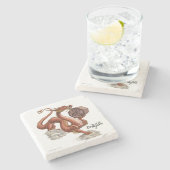 辰年中国の〔占星術の〕十二宮図動物 ストーンコースター (横)