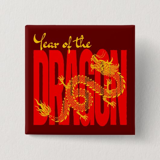 辰年赤金ゴールド 缶バッジ (正面)