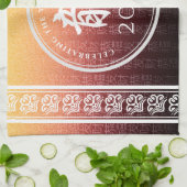 辰年龍赤金ゴールド中国の新年 キッチンタオル (折り畳み)